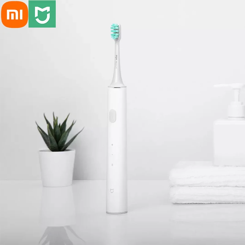 

Оригинальные электрические зубные щетки Xiaomi Mijia T300, ультразвуковая зубная щетка Waterproff, перезаряжаемая через USB Сменная головка для зубной щ...