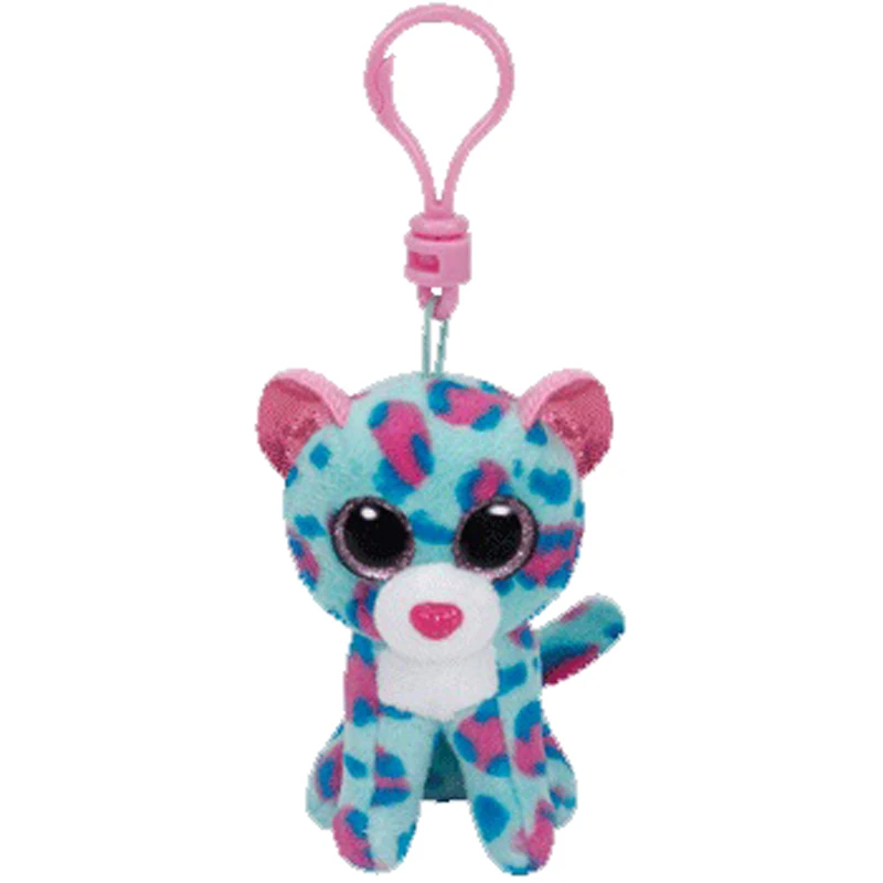 

Ty Sydney The Green Leopard Clip Plush Animal Toys Stuffed Keychain Doll Gift 15cm