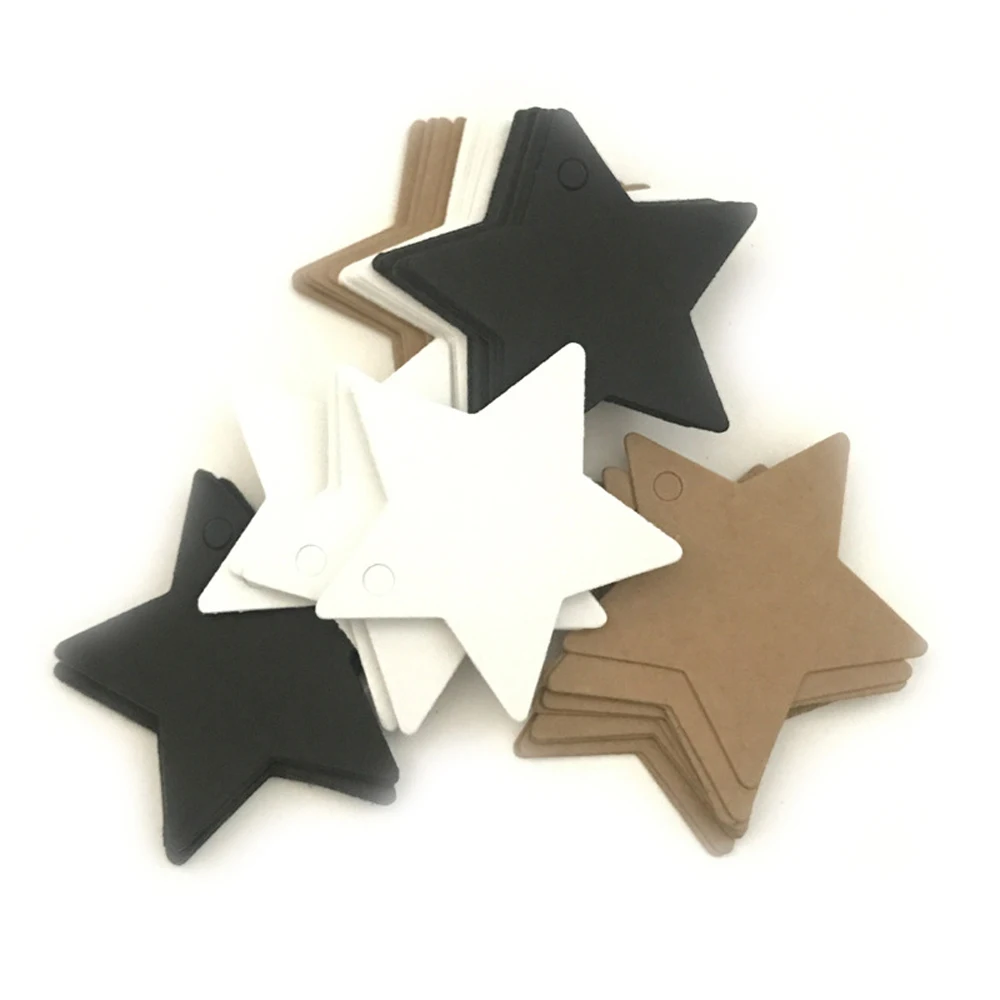 100 шт. звезда крафт бумага DIY багажные бирки закладки ручная роспись сделай сам