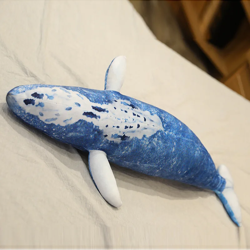 

55-130cm Giant Blue Whale Plush Toys Big Fish doll Whale stuffed plush sea animals Children Birthday Gift
