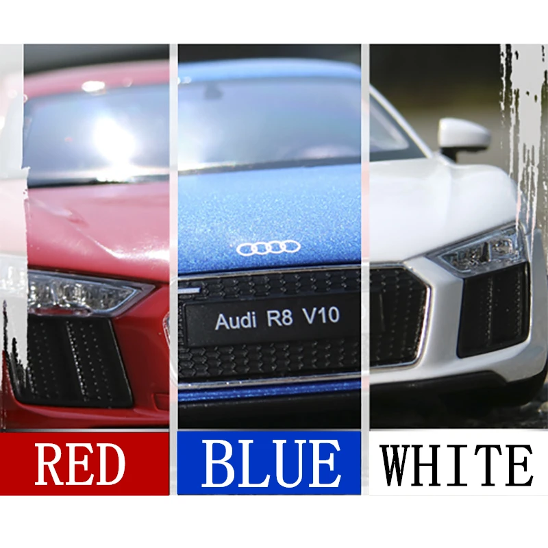 Модель автомобиля welly 1:24 Audi R8 V10 из белого сплава модель украшение коллекционная