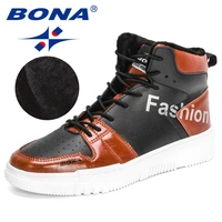 bona 2022 new designers high top thick soled ankle boots men trendy comfortable plush snow bootsman motorcycle botas mansculino