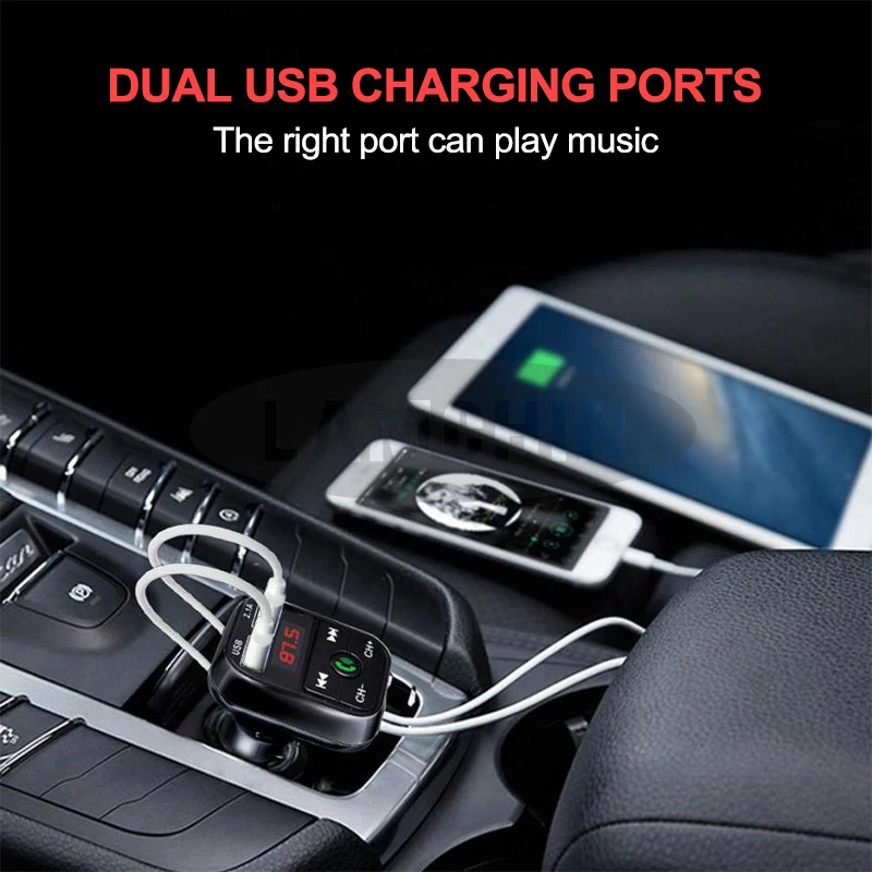 Автомобильное зарядное устройство с двумя USB-портами для Samsung Xiaomi IPhone USB-зарядное
