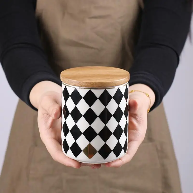 Скандинавская керамическая банка для хранения специй герметичная слаймов