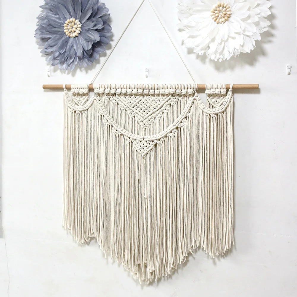 

Macrame Boho Tapestry Wall Hanging Handwoven Cotton Rope Tapestries Home Decor Nordic Art Tassel Apartment Dorm Room Decoration