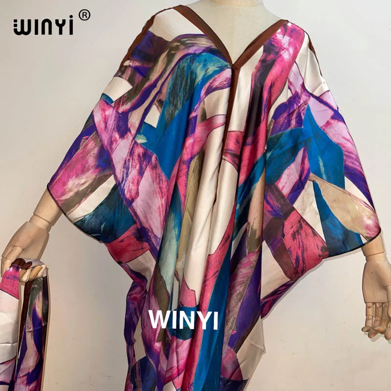 WINYI 2021 Dresses For WomenSaudi Arabia Design Loose Dress Batwing Maxi Long Femme Vestidos Summer Autumn Party Elegant Dress