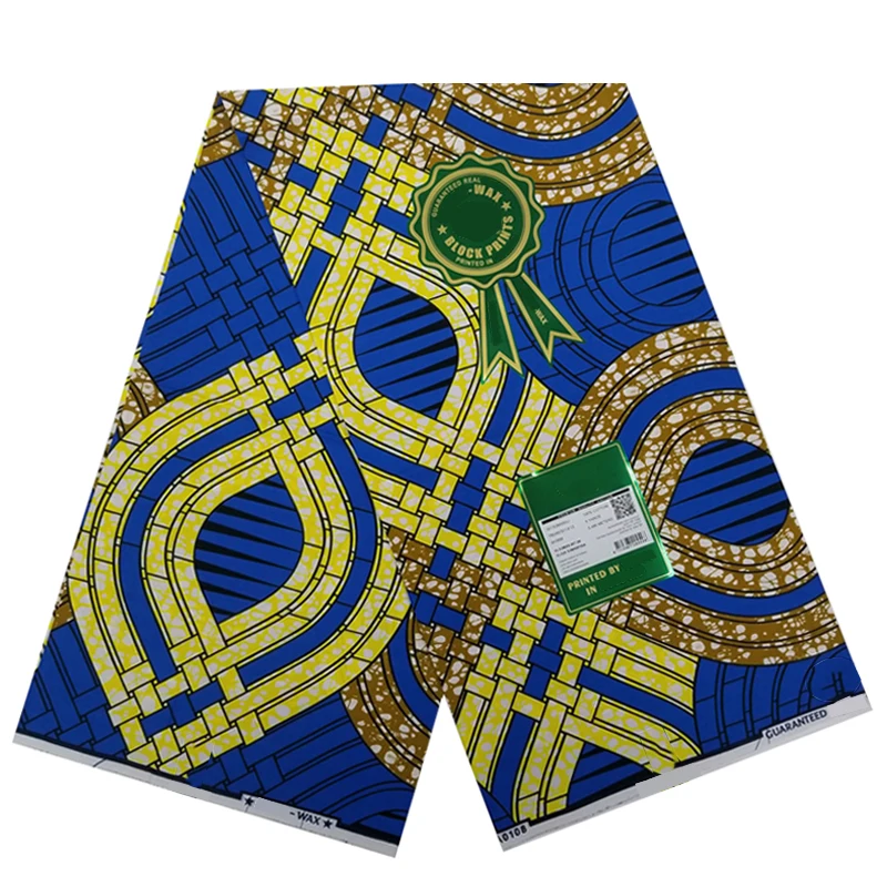 

Party Dress Material For Sewing Real Soft Breathable 100%High Quality Nigerian African Wax Dye Printed Fabric 6 Yards S-P 5-82