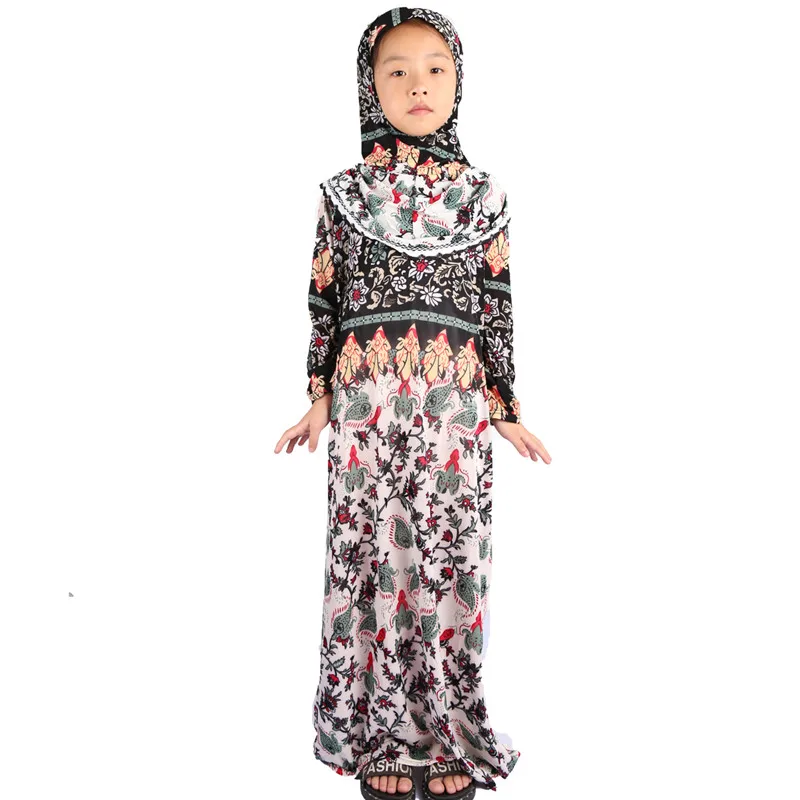 Исламский женский кафтан для детей, женский халат, мусульманское кимоно, скромная мусульманская одежда, турецкие платья для детей