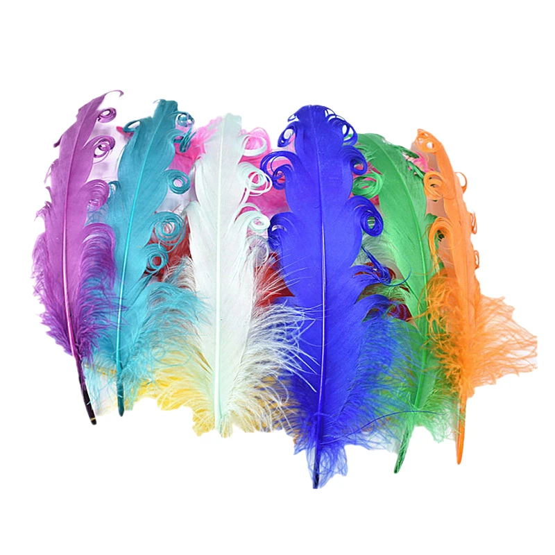 

20/100pcs Natural dyeing curly Goose Feathers diy Feathers for crafts Christmas wedding costumes hat Decorative plumes 13-18cm