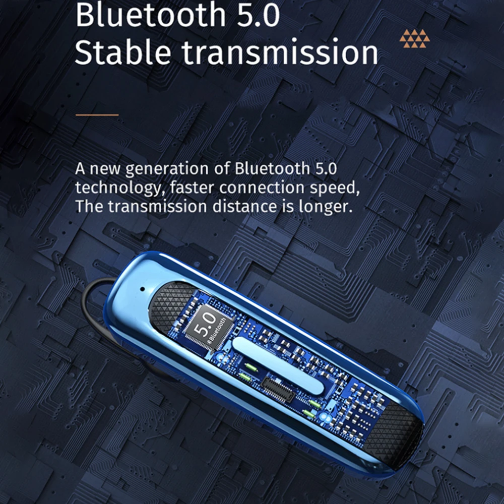 2021 Bluetooth-совместимые беспроводные наушники 9D HIFI деловая гарнитура с одним ухом и