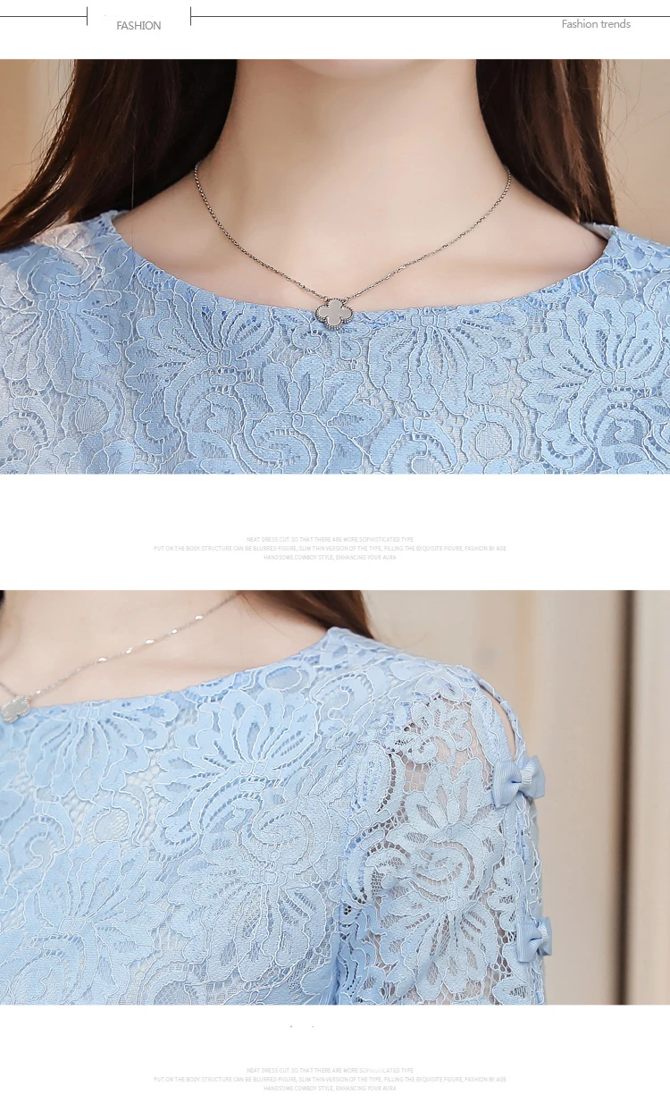 Новинка 2019 лето кружевной сплошной воротник Модные женские рубашки блузки шифон