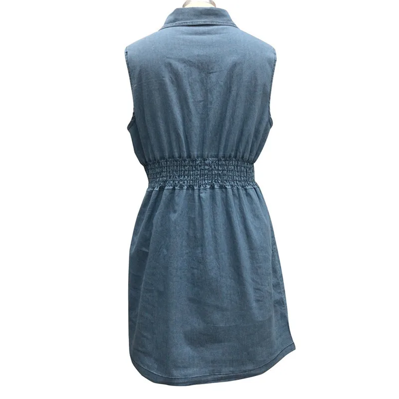 Женское летнее платье больших размеров богемное повседневное джинсовое на