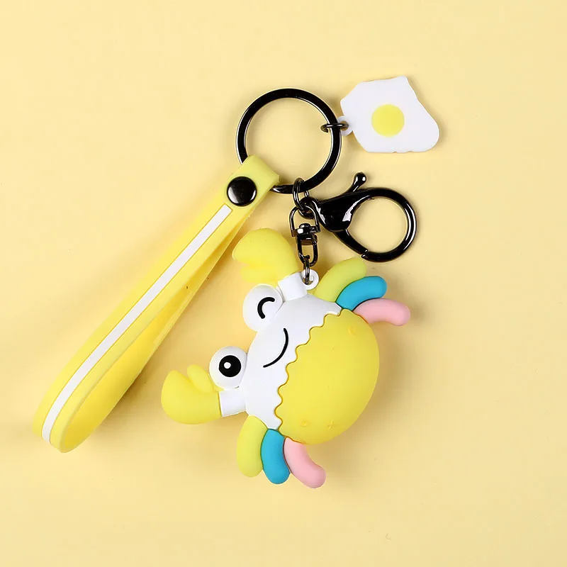 Милый мультфильм краб Фигурки ПВХ кукла брелок кулон для женщин Сумка кошелек