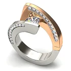 Женское кольцо из циркония Gu Li, креативное золотистое и серебристое кольцо с кристаллами, обручальное вечерние ЦО, ювелирные изделия, аксессуары для рук