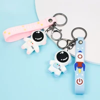 1piece 3d soft glue universe astronaut space robot spaceman keychain keyring childrens gift for friend space travel key chain