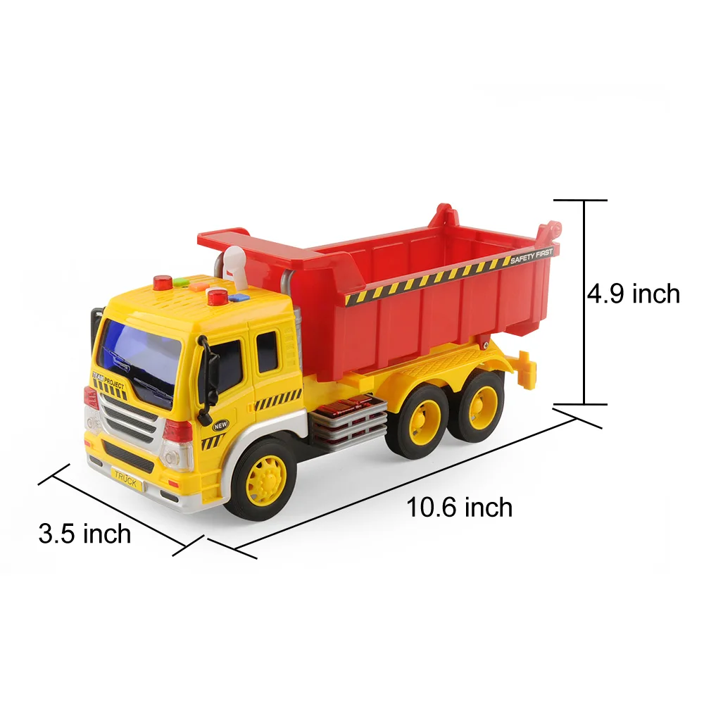 1/16 фрикционный самосвал игрушечный автомобиль с огнями и музыкальной