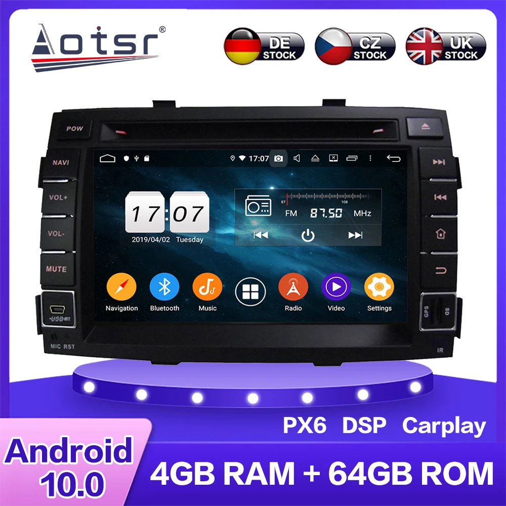 

for KIA SORENTO 2015 -2018 Android 10 Car HD Multimedia DVD Player 4G 64GB Auto GPS Navigation Stereo Radio Headunit DSP Carplay