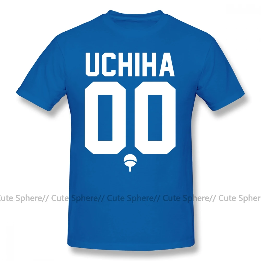 Футболка Uchiha из джерси белого цвета, футболка с коротким рукавом и графическим рисунком, 100 хлопок, 5x пляжная Милая Мужская футболка - Цвет: Blue