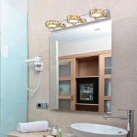 led smd goldenclear crystal wall sconces mirror front dresser light washroom lamp