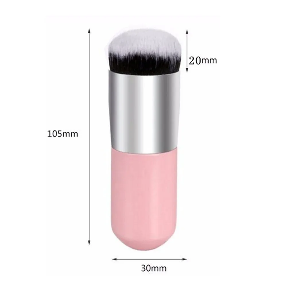 1PCS Small Fat Pier Foundation Brush Base Portable BB Cream Makeup Ultra-Fine Round Flat Hair Thick Tube Make-up | Красота и здоровье