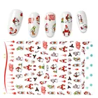 Голографический стиль, Санта-Клаус, снежинка, олень, украшение для ногтей, Рождественский дизайн, наклейки для ногтей