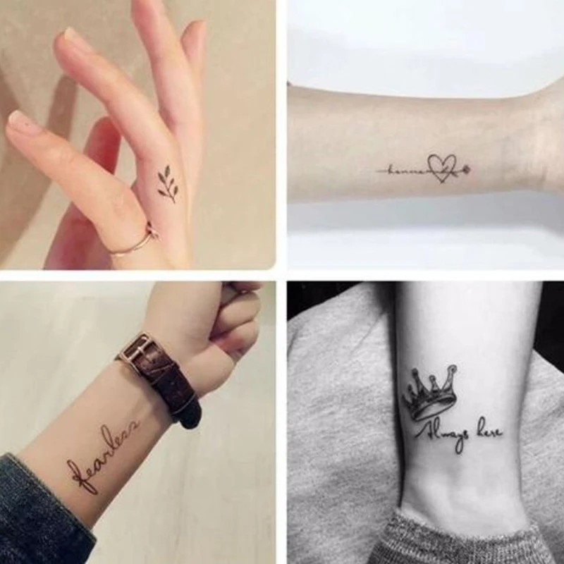 Наклейка Временная водостойкая с английскими буквами 5 шт. | Красота и здоровье