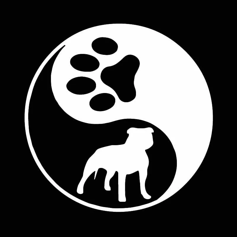 YJZT 15x15 см художественная Автомобильная наклейка Yin Yang Pitbull Dog American Bully Виниловая