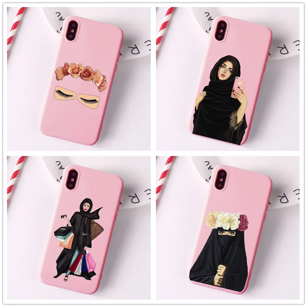 Мусульманский мусульманский хиджаб с глазами для девочек и женщин розовый