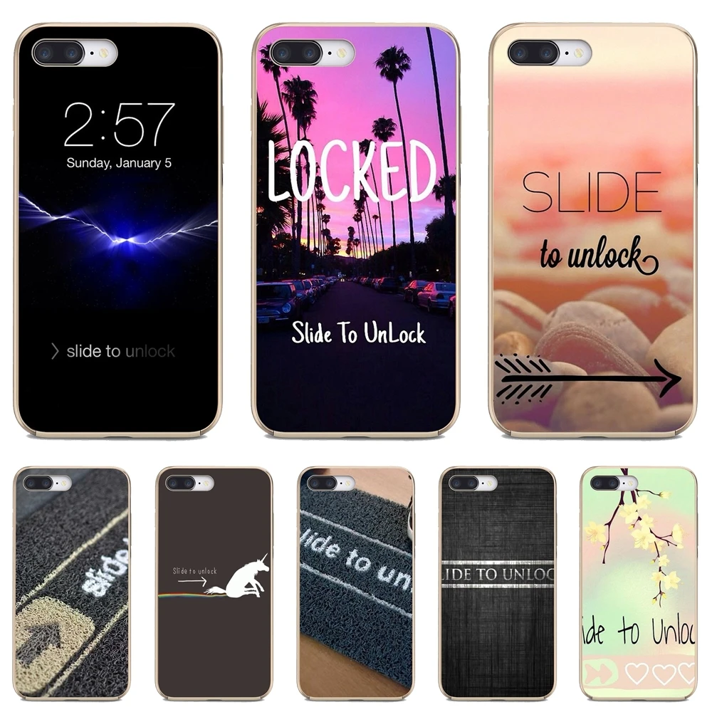 Силиконовый чехол для телефона Slide-To-Unlock-Unicorn-Rainbow Huawei Nova 2 2i 3 3i Y3 Y5 Y6 Y7 Y9 Prime 2015 2016 2017