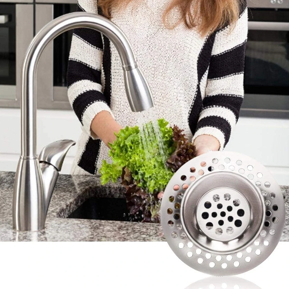 

2PCS Sink Strainer Stainless Steel Kitchen Bathroom Drain Stopper Protector Hair Catcher Sink Filter Stainless Steel Accessories