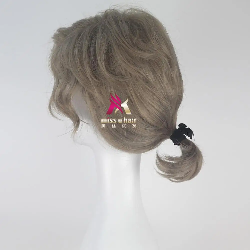 Парик для косплея Мориса из фильма Красавица и Чудовище короткая серая волнистая