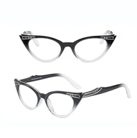 two pairs cat eye reading glasses women retro elegant diamond anti blu anti fatigue 0 75 to 4