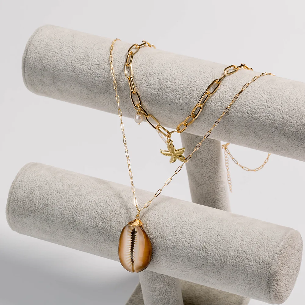 

Fashion Sea Shell Starfish Faux Pearl Collar New Fashion 2021 Pendant Necklaces Charm Ocean Beach Jewelry Wholesale