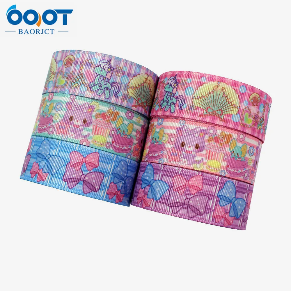 L-20716-681 1 &quot(25 мм) 10 ярдов мультфильм серии grosgrain ленты Бант колпачок аксессуары