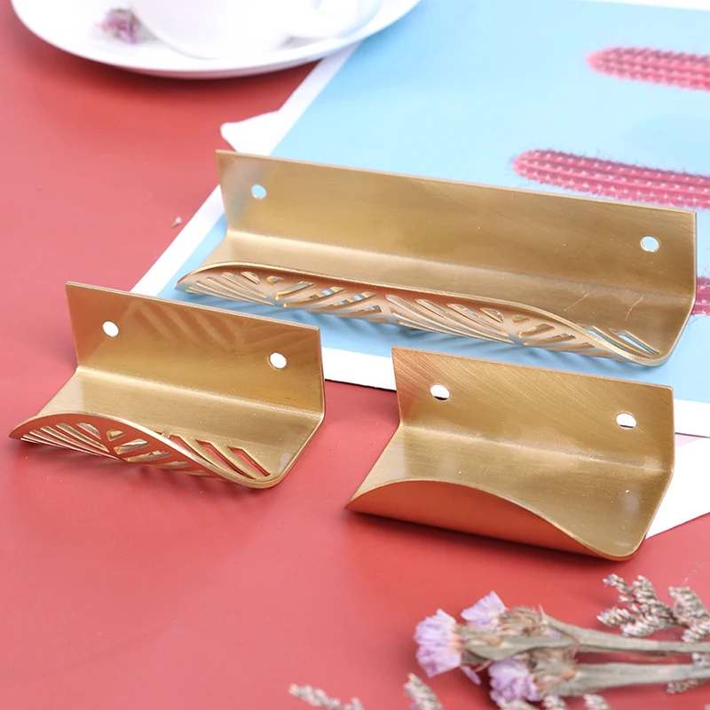 Мебельная ручка в форме листа латунная для шкафа гардероба ящика | Обустройство