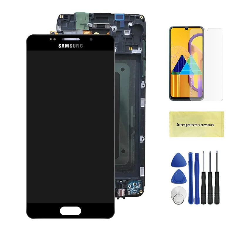 A510F ЖК-дисплей для Samsung Galaxy A5 A510 A510FD A510M A510Y ЖК-дисплей Дисплей кодирующий преобразователь сенсорного экрана в сборе для регулировки яркости