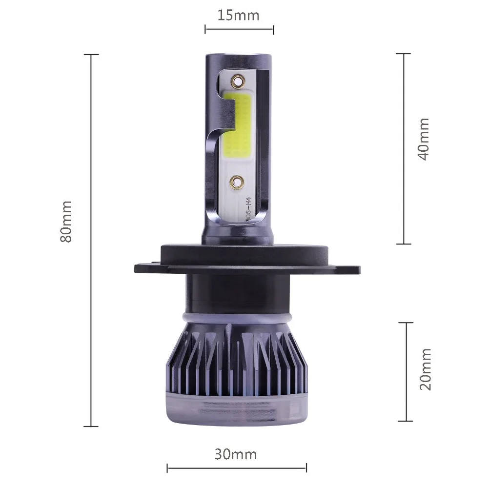 Мини H4 H7 светодиодный фар автомобиля Kit 6000K 3000K 8000K 72W фары для 12000LM H1 H11 9005 HB3 9006 HB4 H8 6000 К лампочки Автомобильные аксессуары