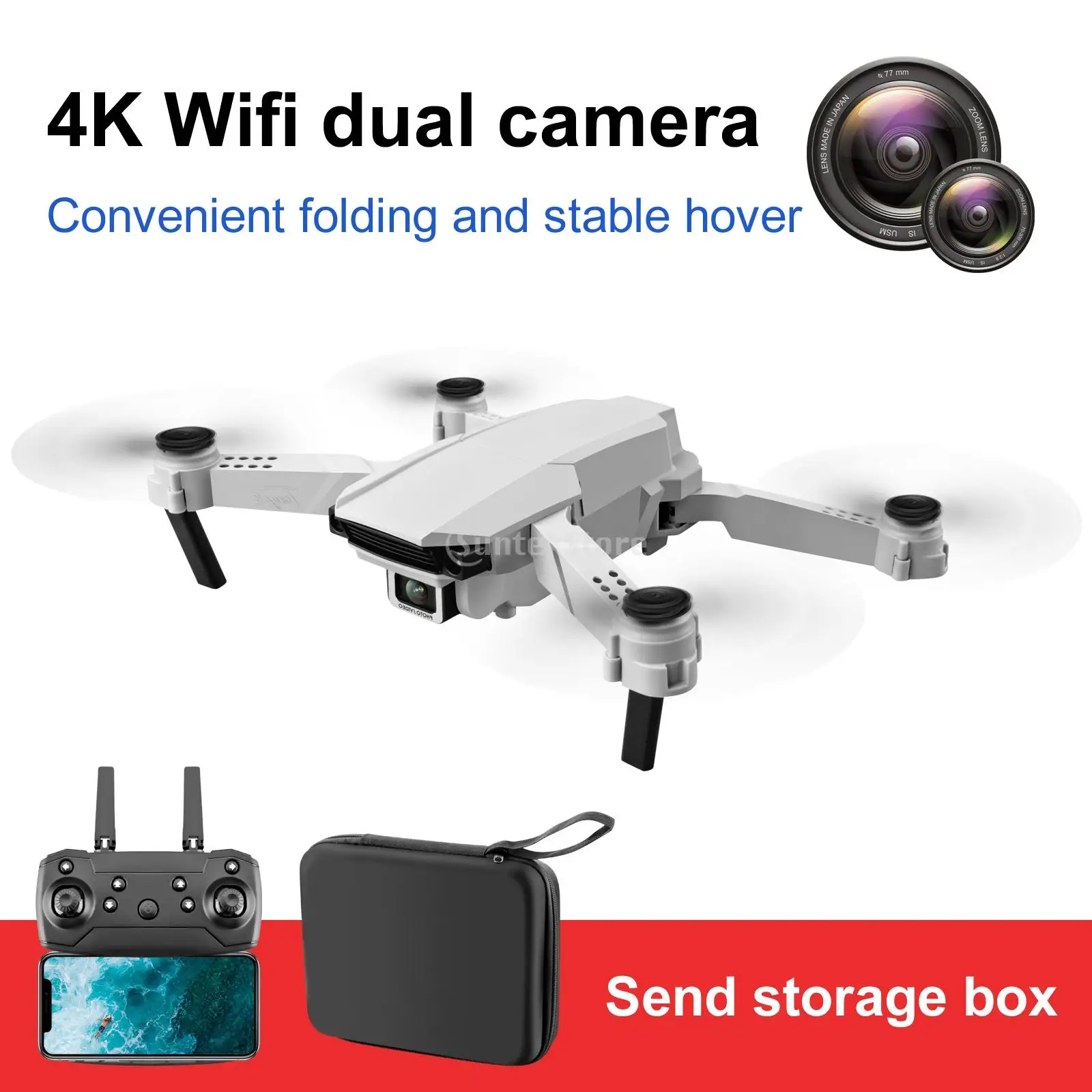 

4K 2 Camera S62 Wifi Foldable Quadcopter Drone Remote Toy Altitude Hold