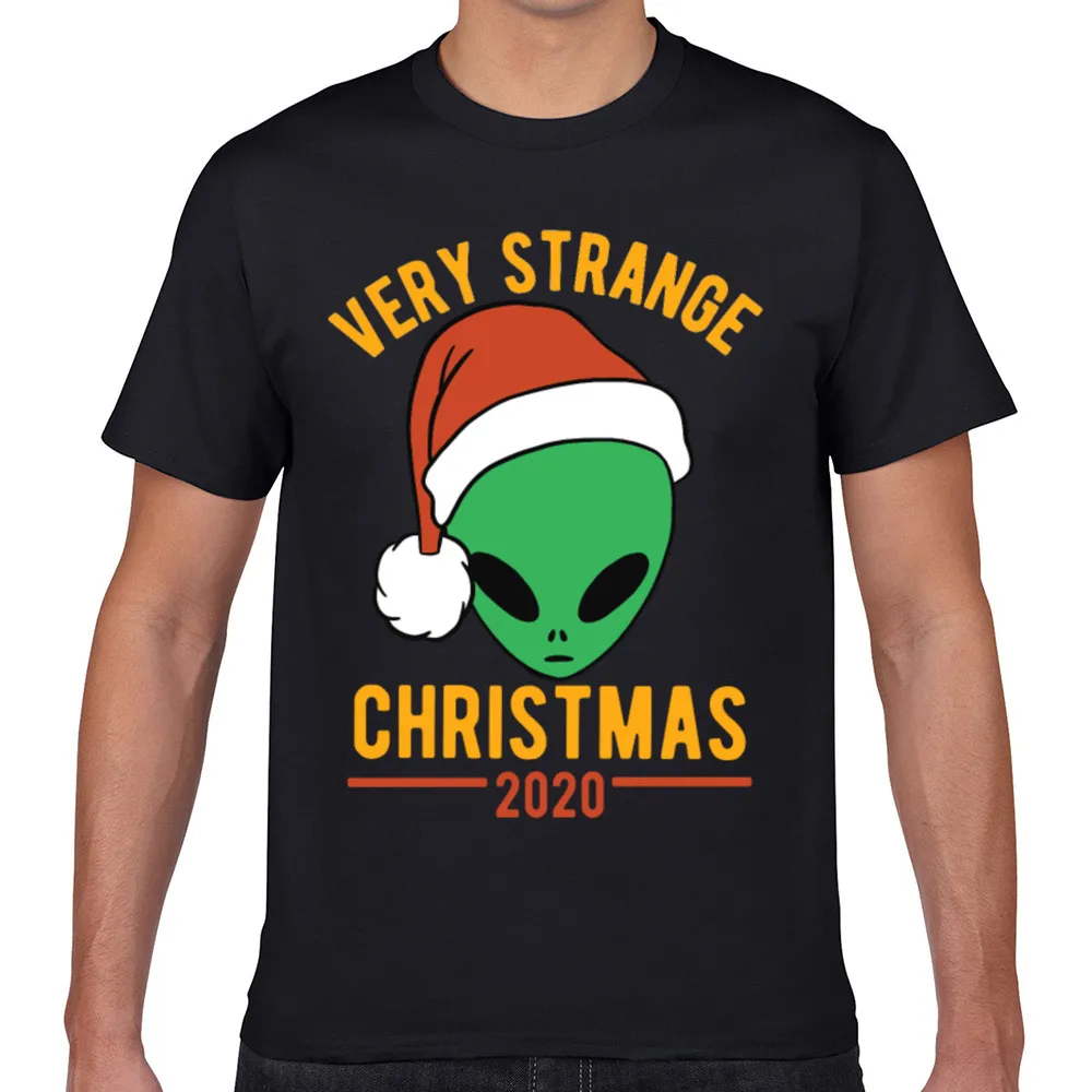 

Мужские топы, футболка с надписью «очень странные Рождество», коллекция 2020 года, модная винтажная короткая мужская футболка с изображением ...