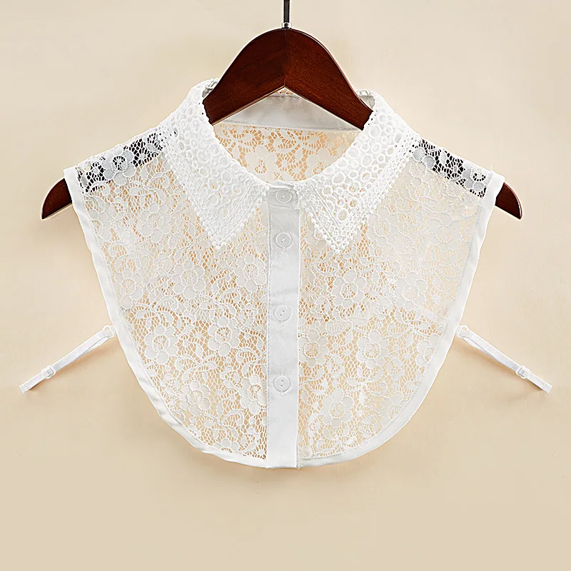 

New Arrival Women Cotton Lace Fake Collar Blouse Vintage Detachable Shirt Collar False Collar Lapel Blouse Top