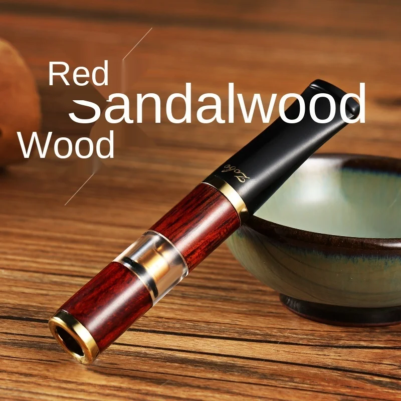 

Solid Wood Cigarette Holder Filter Triple Filtration Lung Clearing Circulation Type Cleanable Sandalwood For Both Men And Women