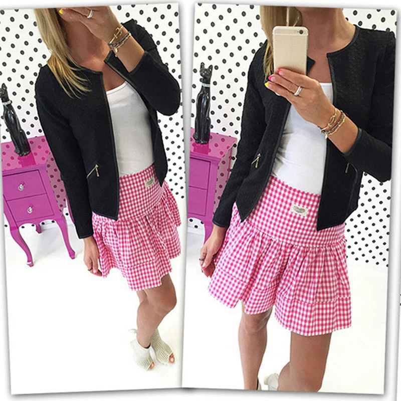 

Hot Sale Women Fashion Solid Color Pocket Zipper Casual Jacket Coat 3 Colors Puls Size S-4XL Outerwear Female Clothing