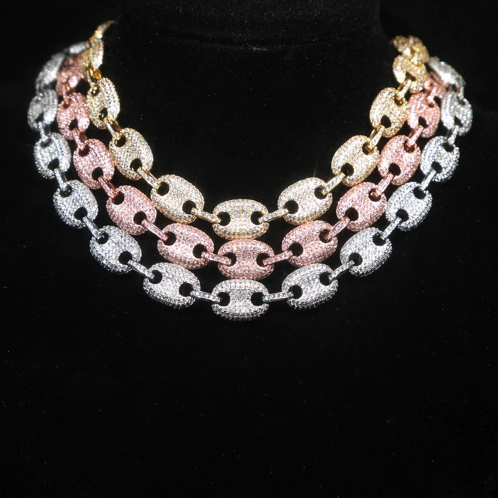 Кубинская цепочка Майами Мужская/Женская роскошное ожерелье из кубинской цепи с