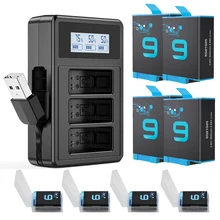 BINPAI GoPro 9 10 Battery Charger and 2000mAh GoPro Hero 9 Hero 10 battery for GoPro Hero 9/10 camera accessories