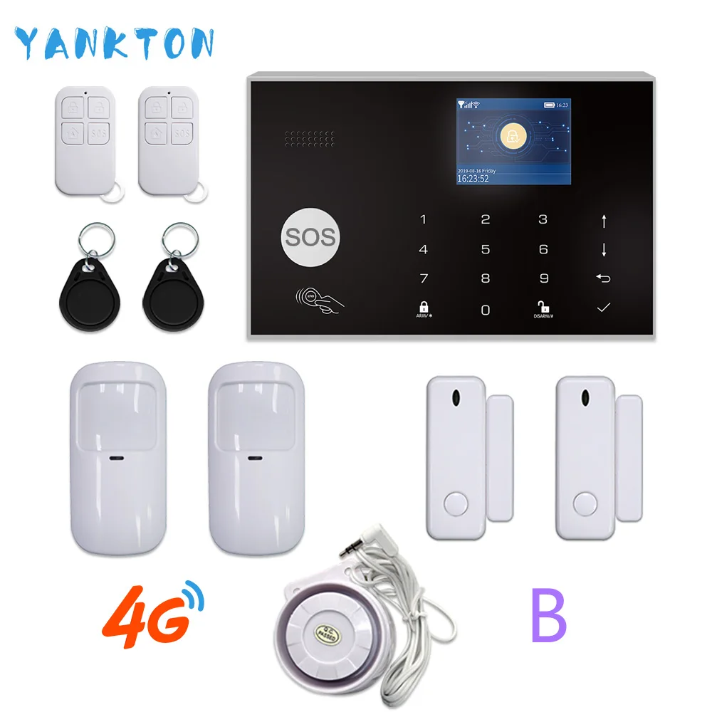 YK-002-4G-G30-B Tuya 433 МГц беспроводной Wi-Fi 4G& 3g домашняя система охранной сигнализации 11 языков охранная сигнализация хост приложение пульт дистанционного управления для Android и IOS - Цвет: YK-002-4G-G30-B