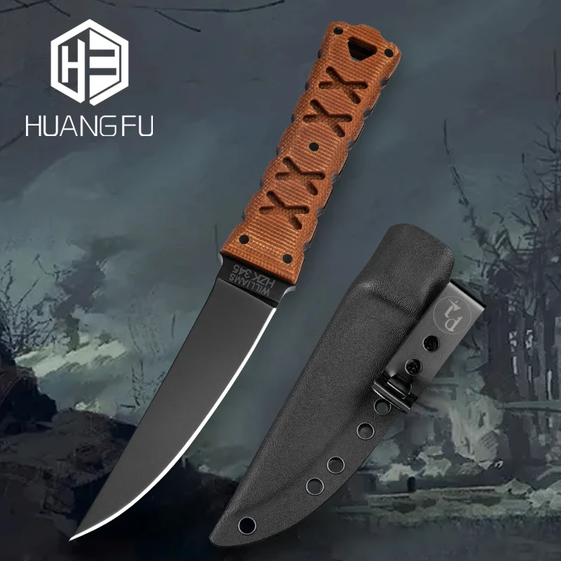 M2 HSS Heavy Fighting Knife Survival Tactical Military Fixed Blade Field Knife Fishing Hunting Straight Knife Space Linen Handle