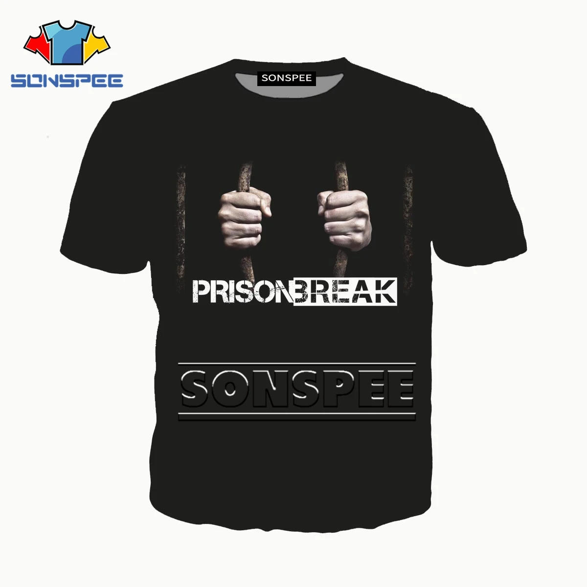 SONSPEE тюрьма брейк фильм 3D печатных мужчина женщина одежда футболка унисекс горячая Распродажа Новая мода хип хоп Футболки Уличная XK55c