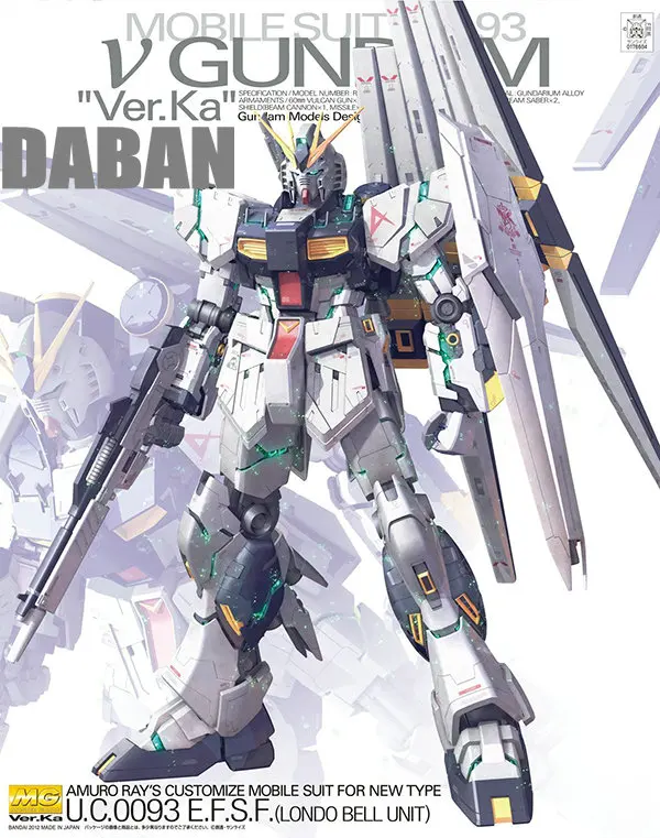 Японские фигурки аниме DABAN Gundam 1/100 мг Nu Ver.Ka RX 93 пластиковые модели наборы игрушек с
