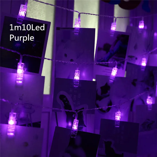 Clip purple Светодиодный водонепроницаемый шар светильник гирлянды рождественские украшения для дома год рождественская гирлянда подарок елочные украшения - Цвет: Clip purple