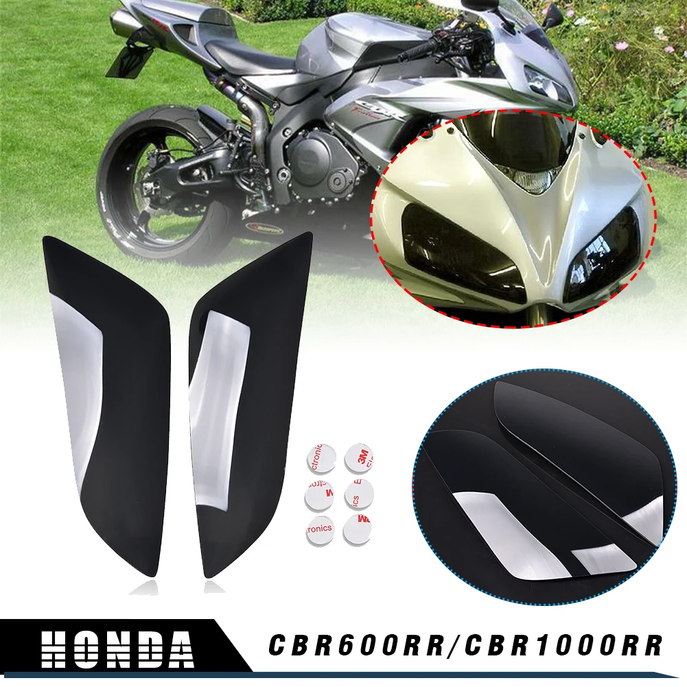 Темный дымовой налобный фонарь Защитная крышка для объектива Honda CBR600RR 2003 2006 CBR1000RR